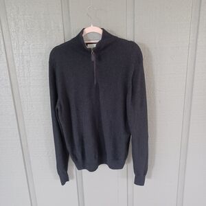 Ply Cashmere 1/4 Zip Cashmere Sweater Size S Men Preppy Long Sleeve In Black